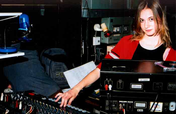Suzanne Daly in the light booth at Garter Lane