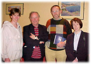Pictured with Prof. Brendan Kennelly at the Trinity College Information Evening in the Grand Hotel were Maria Kennelly (Castleisland), Billy Ryle (Pres. Tralee) and Betty Farrell (Moyderwell, Tralee).