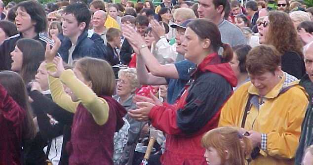 The crowds in the Town Park on Sunday 20th August