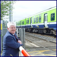 There are train tracks on both side of Lucan, North and South, yet no train stops here, says Peter Brady Fine Gael Local Election Candidate