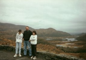 Ciarán, Jack and Noirín overlooking some of  the lakes of Killarney