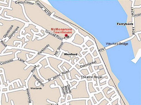 Location of McMenamin's Townhouse in Wexford