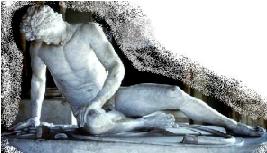 The Dying Gaul - A warrior of the Galatoi (Turkey). Ena Keye stated that this statue  was now thought to be Pergamon marble and an original depiction of a dying Celt.