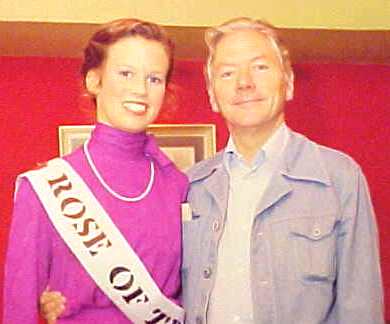Former TV Festival presenter Gay Byrne
from a photograph at the Rose Exhibition 
enjoying the Festival - but who is the Rose?