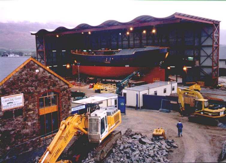 The Jeanie Johnston on Tuesday 18th April 2000 - the day before her first trip outside the shipyard in Tralee.