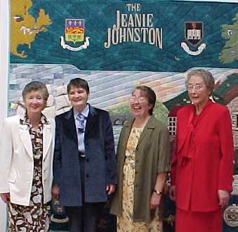 The four happy designers of the Commemorative Quilt: Kitty Palmer (Tralee), Eily Kennedy (Annascaul), Wendy Sharpe (Firies) and Mary Codd (Tralee) accepting their accolades at the unveiling in Siamsa Tíre, Tralee on Sunday 7th May